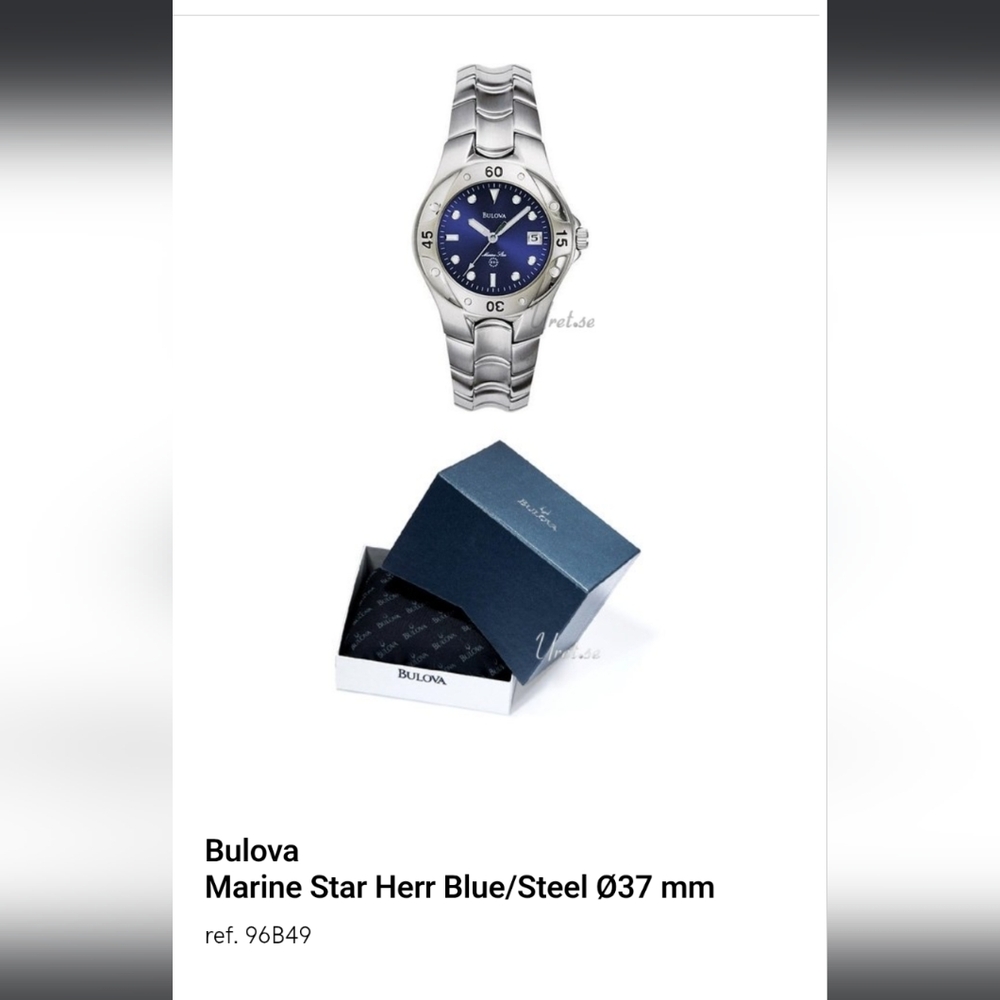 Vintage Bulova Quartz Marine Star 100m blue silver ladies/unisex watch - Picture 10 of 11